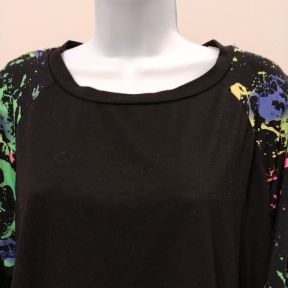 Colorful Splatter Sleeve Women's Top by Shein Curve - Size 2X - Picture 3 of 11